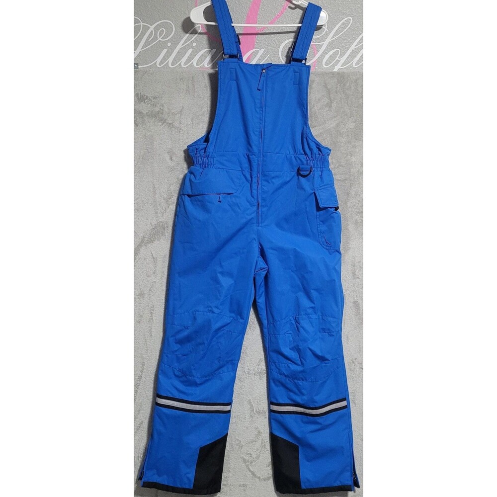 Wantdo Snow Bib Pants Mens Medium Blue Insulated Ski Reflective Cargo Pocket